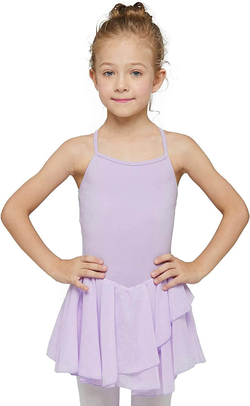 MdnMd Purple Toddler Girls Dance Leotard with Ballet Tutu Skirt Ballerina Outfit Dress Camisole (Age 4-6 / 4t,5t) - Image 1